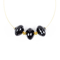 Collier en acier inoxydable et Onyx noir