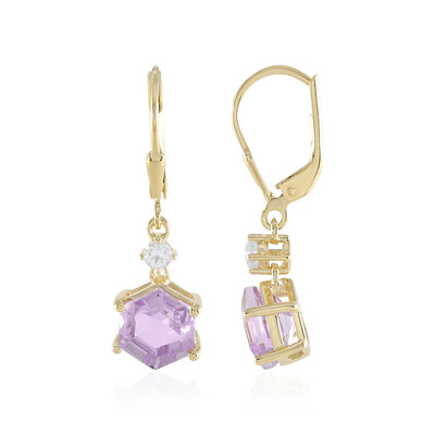 Boucles d'oreilles en argent et Améthyste Rose de France