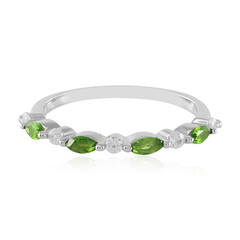 Bague en argent et Diopside de Russie