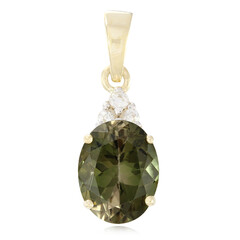 Pendentif en or et Tourmaline olive d'Afghanistan