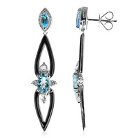 Boucles d'oreilles en or et Aigue-Marine du Brésil AAA (CIRARI)