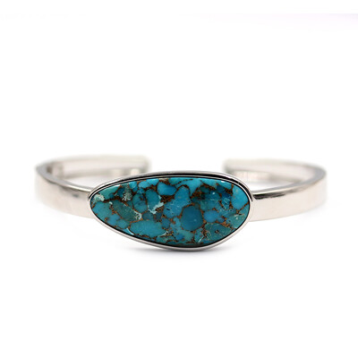 Bracelet en argent et Turquoise cuivrée bleue (Faszination Türkis)