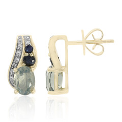 Boucles d'oreilles en or et Opale de Feu bleue
