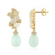 Boucles d'oreilles en argent et Calcédoine lagune