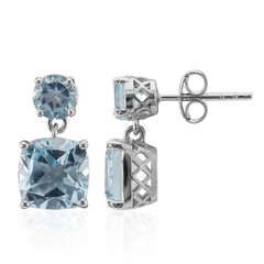 Boucles d'oreilles en argent et Topaze bleu ciel