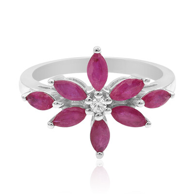 Bague en argent et Rubis de Madagascar