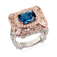 Bague en argent et Topaze bleu de Londres (Dallas Prince Designs)