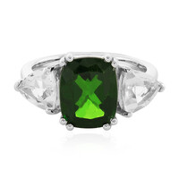 Bague en argent et Diopside de Russie