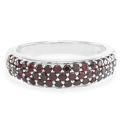 Bague en argent et Grenat du Mozambique