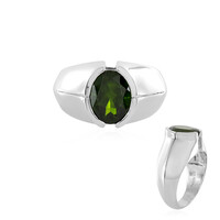Bague en argent et Diopside de Russie