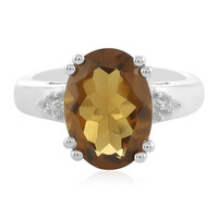Bague en argent et Quartz champagne