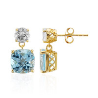 Boucles d'oreilles en argent et Topaze bleu ciel