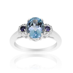 Bague en argent et Topaze bleu ciel
