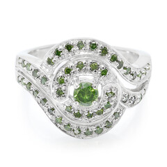 Bague en argent et Diamant fantaisie