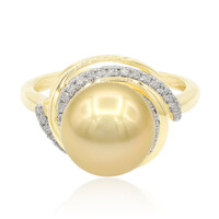 Bague en or et Perle dorée des mers du sud (TPC)