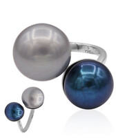 Bague en argent et Perle de culture d'eau douce (TPC)