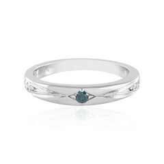 Bague en argent et Diamant bleu I3