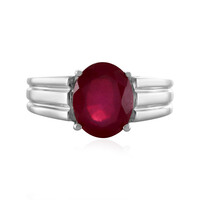 Bague en argent et Rubis de Madagascar