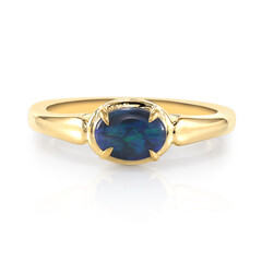 Bague en or et Opale noire de Lightning Ridge (Mark Tremonti)