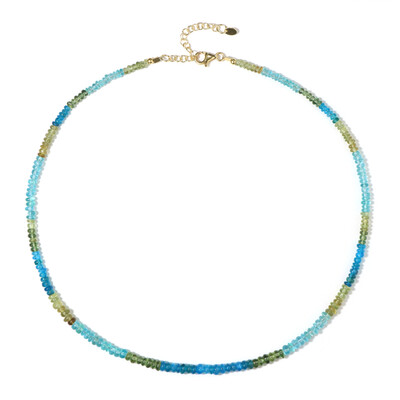 Collier en argent et Apatite bleu néon