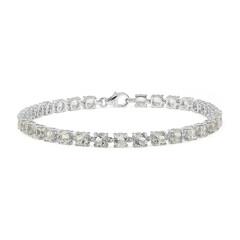 Bracelet en argent et Améthyste verte