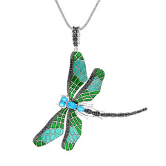 Collier en argent et Apatite néon (Dallas Prince Designs)