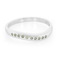Bague en argent et Diamant vert émeraude
