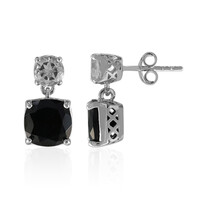 Boucles d'oreilles en argent et Spinelle noir
