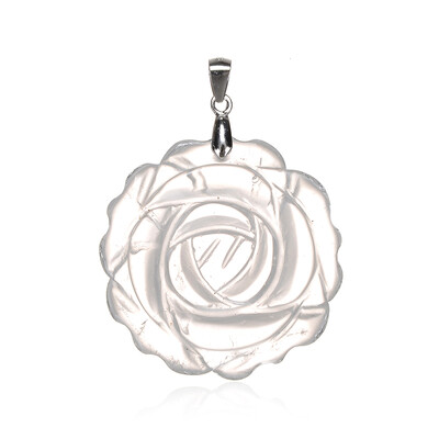 Pendentif en argent et Quartz blanc