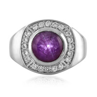 Bague en argent et Rubis étoilé de Channapatna
