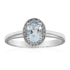 Bague en or et Aigue-Marine du Brésil AAA