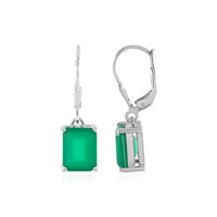 Boucles d'oreilles en argent et Onyx vert