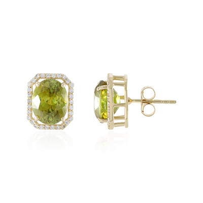 Boucles d'oreilles en or et Sphène