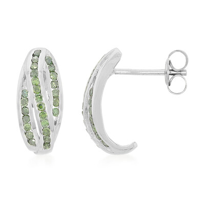 Boucles d'oreilles en argent et Diamant fantaisie
