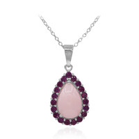 Collier en argent et Opale rose