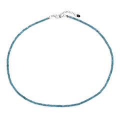 Collier en argent et Apatite bleu néon