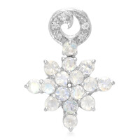 Pendentif en argent et Pierre de Lune arc-en-ciel