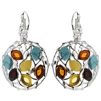 Boucles d'oreilles en argent et Ambre baltique