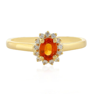 Bague en argent et Saphir rouge du soir