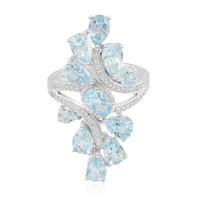 Bague en argent et Topaze bleu ciel