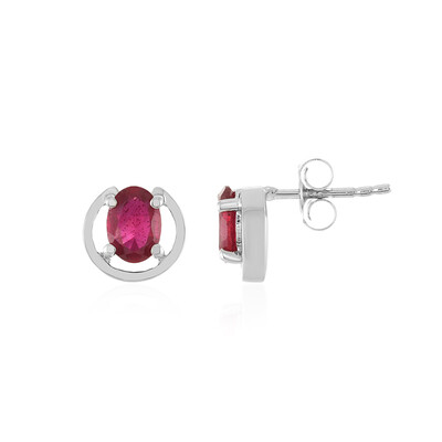 Boucles d'oreilles en argent et Rubis de Madagascar
