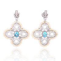 Boucles d'oreilles en argent et Topaze bleu ciel (Dallas Prince Designs)