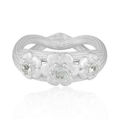 Bague en argent et Topaze blanche