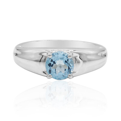 Bague en argent et Topaze bleu Suisse (Tenner Diniz)