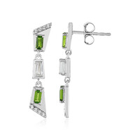 Boucles d'oreilles en argent et Diopside de Russie
