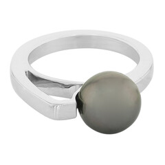 Bague en argent et Perle de culture de Tahiti
