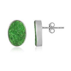 Boucles d'oreilles en argent et Uvarovite (Bali Barong)