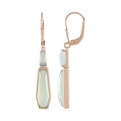 Boucles d'oreilles en argent et Calcédoine verte (KM by Juwelo)