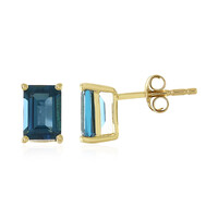Boucles d'oreilles en or et Topaze bleu de Londres