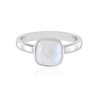 Bague en argent et Pierre de Lune arc-en-ciel